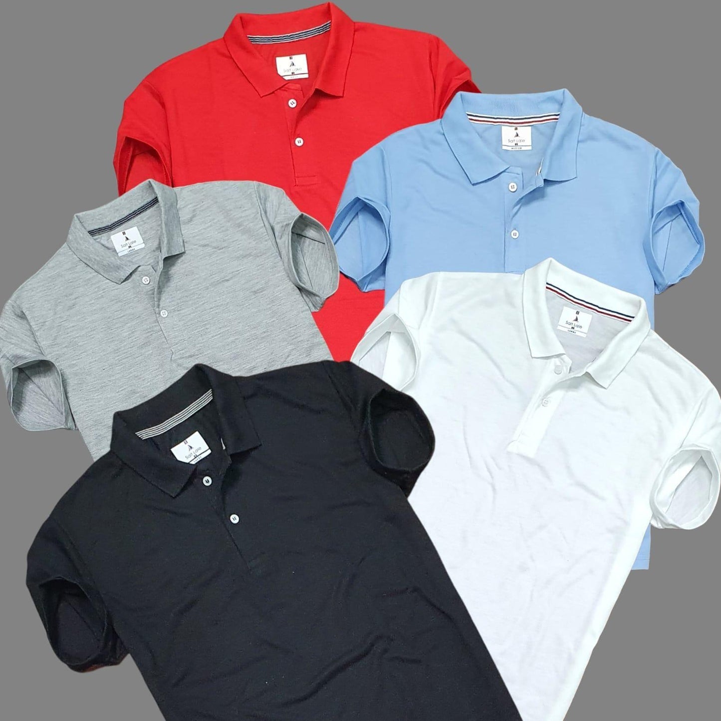 Plane Matty Solid Half Sleeves Men's Polo T-Shirt Pack Of 5
