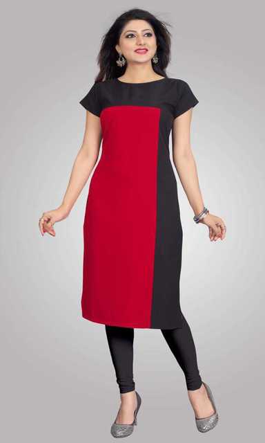 AK Fashion Mall Women Crepe Kurti (Multicolor, XXL) (Pack of 1)