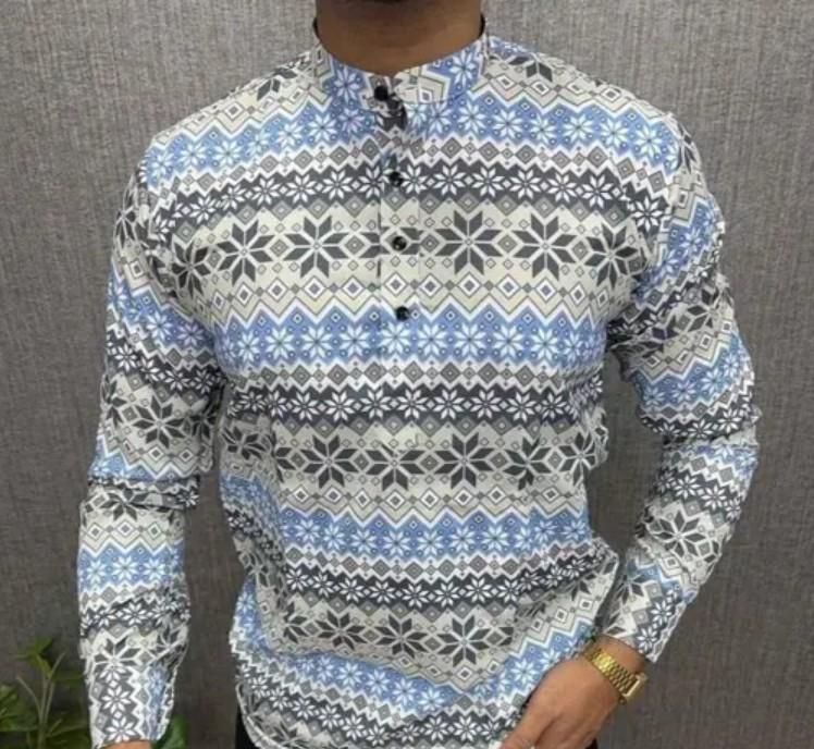 Men's Printed Spread Collar Casual Shirt Multicolor