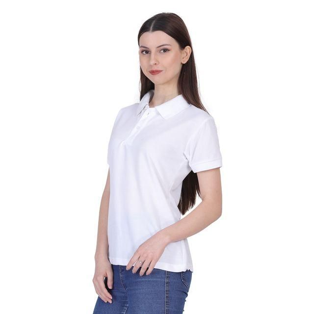 Ketex White Cotton Blend Polo Neck T-shirt