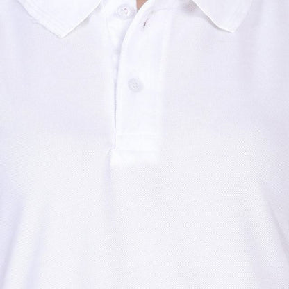 Ketex White Cotton Blend Polo Neck T-shirt