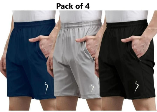 Men's Cotton Polyester Shorts Pack of 4