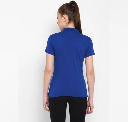 Ketex Royal Blue Cotton Blend Polo Neck T-shirt