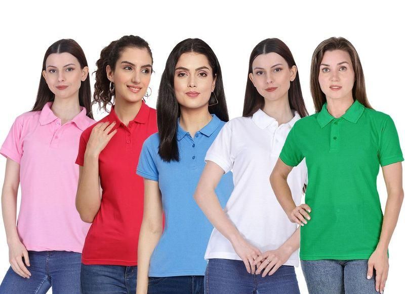 Ketex Cotton Blend Polo Neck T-shirt - Pack Of 5