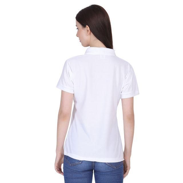 Ketex White Cotton Blend Polo Neck T-shirt