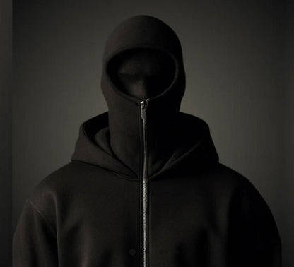 Men's Full Sleeves Zipper Hoodie With Mask