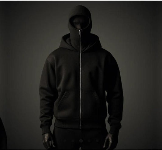 Men's Full Sleeves Zipper Hoodie With Mask