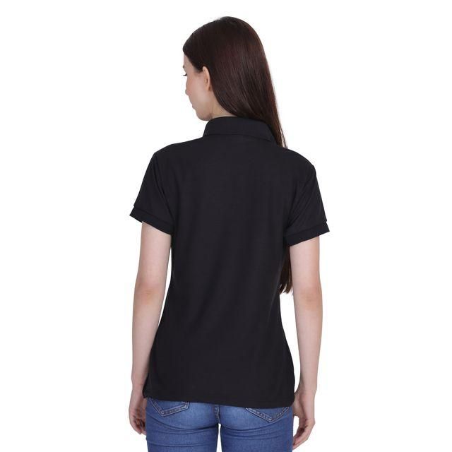 Ketex Black Cotton Blend Polo Neck T-shirt