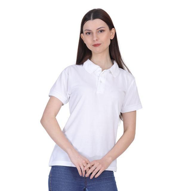 Ketex White Cotton Blend Polo Neck T-shirt