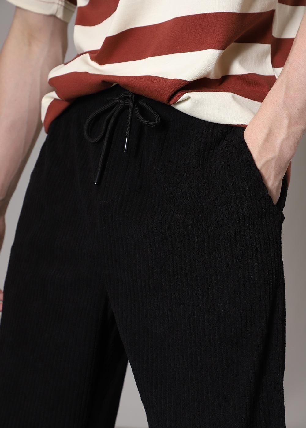 Men's Caudray Fabric Stylish Pants - Black