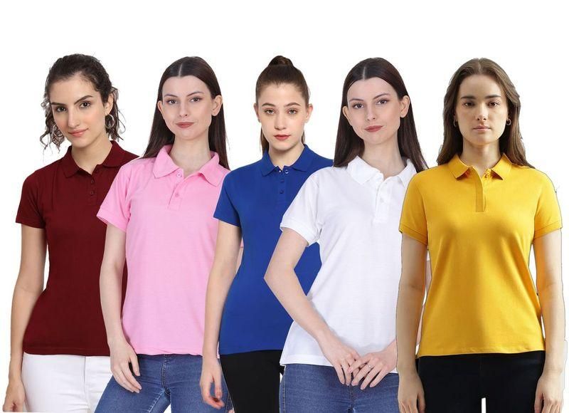 Ketex Cotton Blend Polo Neck T-shirt - Pack Of 5